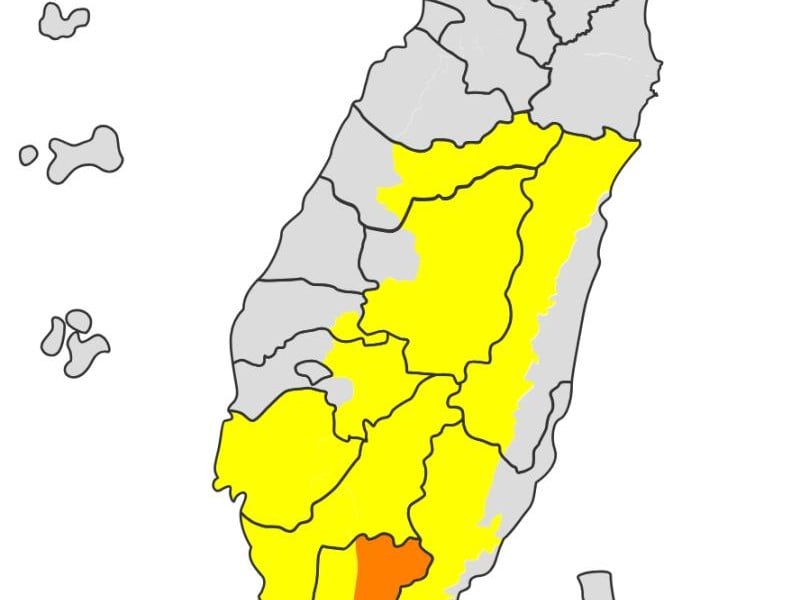 大雨特報! 花蓮、臺東山區有局部大雨發生機率