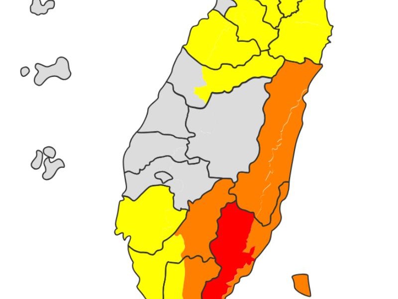豪雨特報! 今晚間花蓮縣有「豪雨」機率