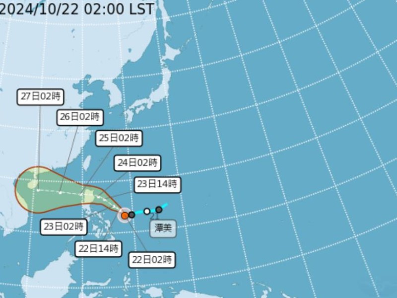 菲東熱低壓形成「輕颱潭美」! 朝西北方向南海移動 恐撲呂宋島