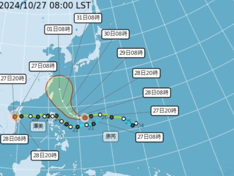 康芮路徑偏西修正「暴風圈將覆蓋台灣」!  10/30至11/2 影響最遽