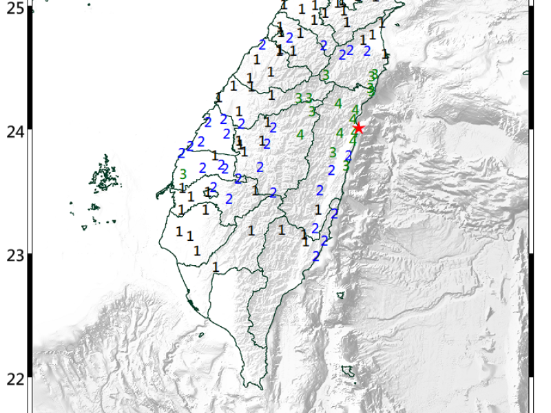 花蓮市發生芮氏規模5.3地震