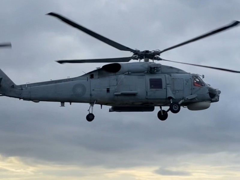 S-70C反潛直升機 綠島頻繁起降 軍方: 年度例行操演