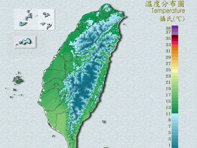 今晚至明晨非常寒冷! 花蓮今日溫度極值「大禹嶺-0.2度、鯉魚潭8.8度」