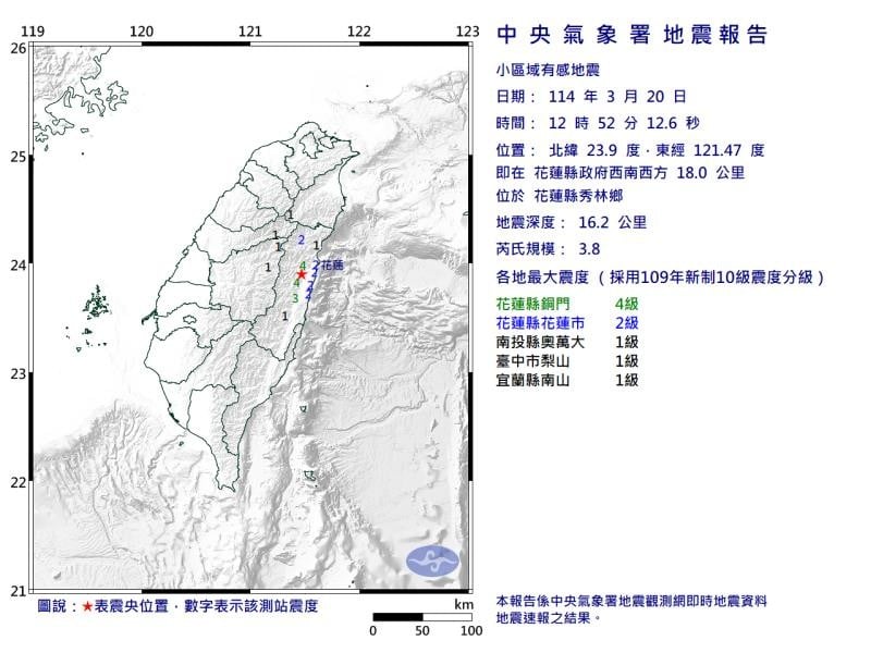 中午有地震捏！