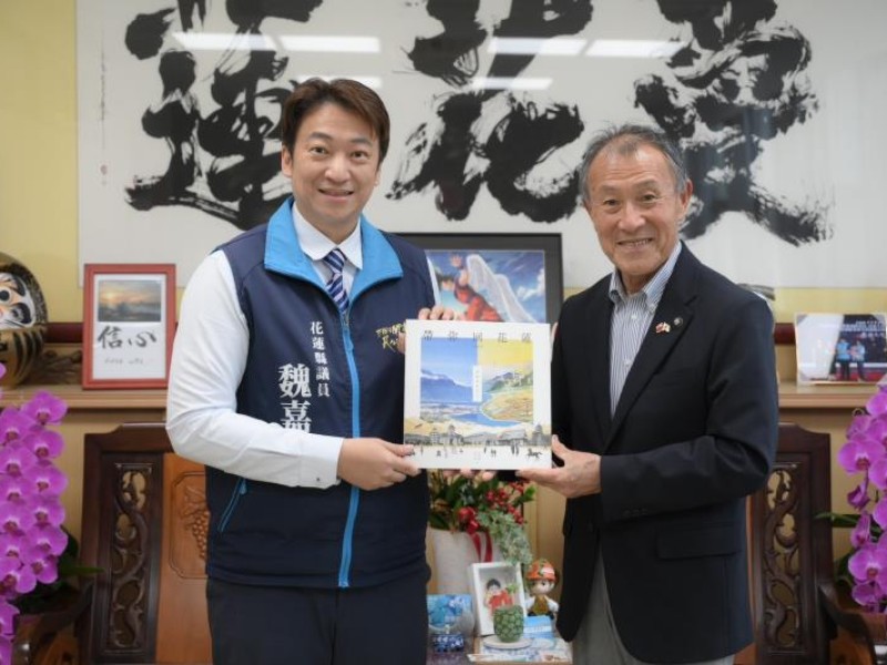 日本福岡縣豐前市長後藤元秀拜會縣議員魏嘉賢