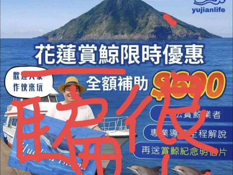 賞鯨體驗活動全額補助？這是詐騙啦！