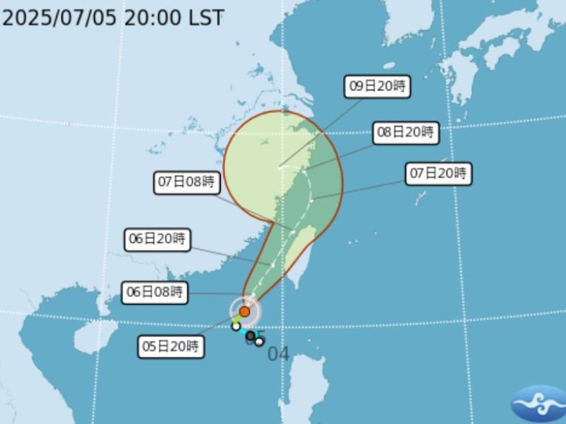 輕颱丹娜絲陸上颱風警報發布了