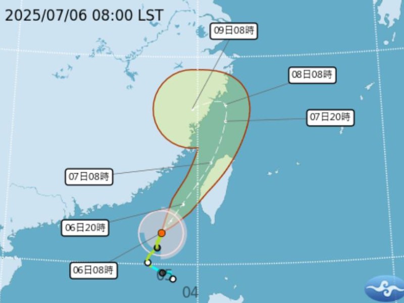 全台進入輕颱丹娜絲警戒區域