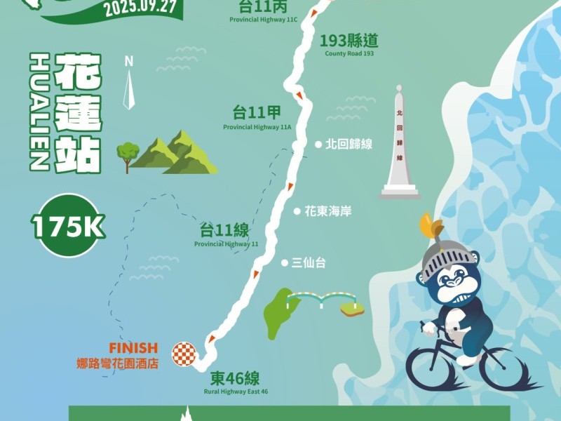 除了洄瀾鐵人三項外 96自転車花東站也取消