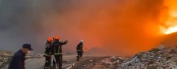 美崙垃圾場掩埋廠大火凌晨才控制