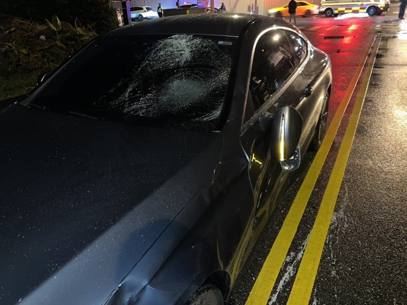 機車與汽車在自立路、中原路口相撞