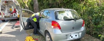 自小客自撞台9線路樹 駕駛OHCA送醫