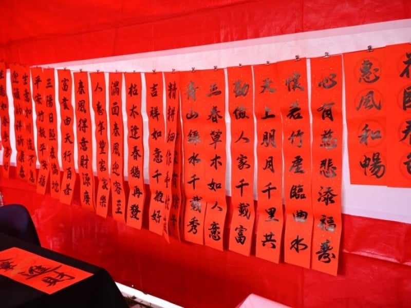 書法大師在花蓮市公所前揮毫迎新年