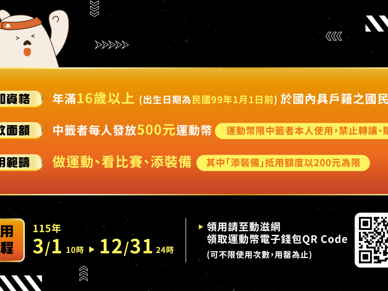運動幣3月1日開放使用 馬上領馬上動