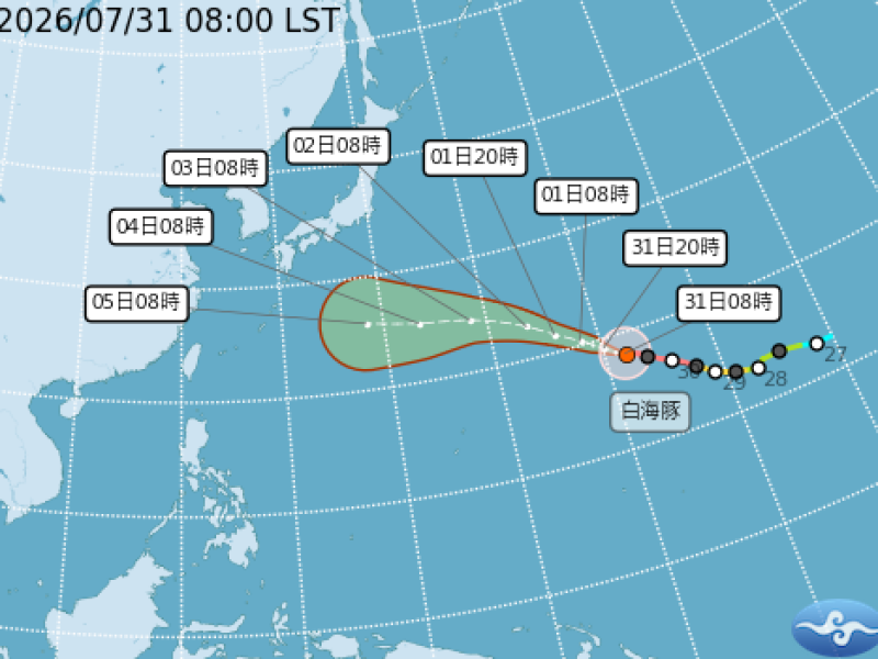 強颱白海豚，游法改變了！若高壓西伸南偏 恐將影響台灣 路徑仍有變數