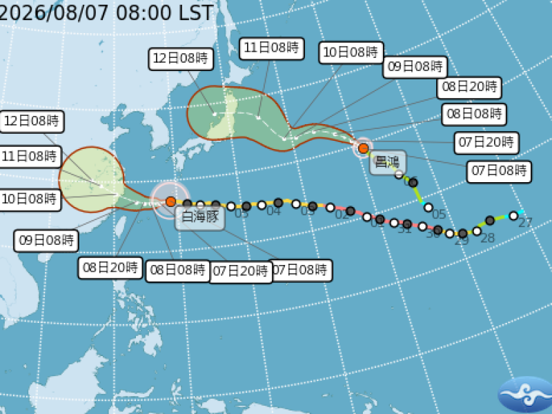 白海豚暴風圈擦邊過！即將穿越日本沖繩、東海 恐將登陸中國福建至浙江間